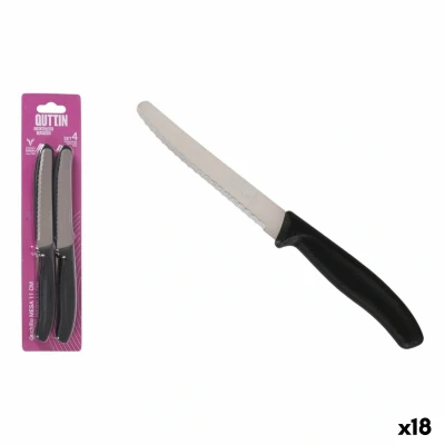 Afbeelding van Messen Set Quttin Zwart Zilverkleurig Roestvrij staal 11 cm 4 Onderdelen (18 Stuks)