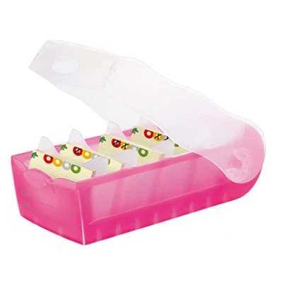 Afbeelding van HAN 998 663, CROCO leerbestand, het professionele bestand, een geniale eenvoud voor leren van woordenschat, DIN A8, roze doorschijnend