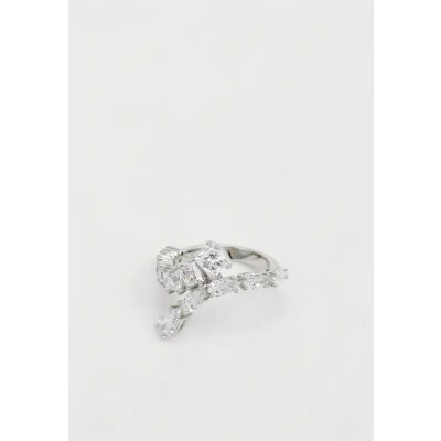 Afbeelding van Swarovski Matrix ring, verschillende maten, wit, gerhodineerd metaal, Kubiek zirkonium, Kristal
