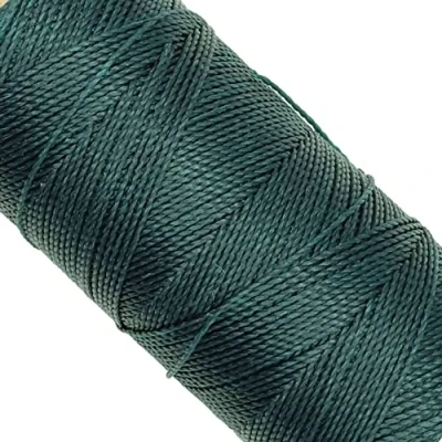 Afbeelding van Linhasita Gewaxte draad 100 g / 170 m polyester 1 mm dikke macrame, 30 kleuren groene fles