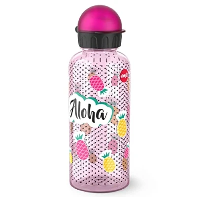 Afbeelding van Emsa N30606 Tritan drinkfles voor tieners, 0,6 liter, 100% veilig, praktisch, hygiënisch, waterdicht, intelligent, robuust, design: Aloha