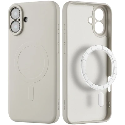 Afbeelding van imoshion Hoesje Geschikt voor iPhone 16 Plus Siliconen Color Backcover MagSafe Beige