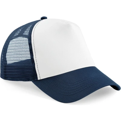 Afbeelding van Beechfield Kinderpet in mesh, verstelbaar aan de achterkant. B640B French Navy / White