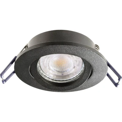 Afbeelding van Samsola plafond inbouwlamp, zwart, Ø 8 cm, metaal