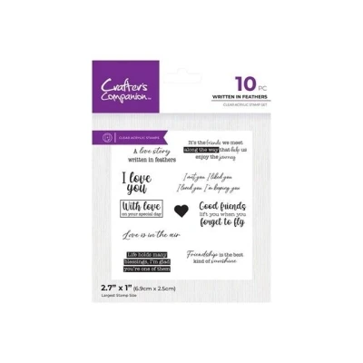 Afbeelding van CC Loverbirds Clearstamp Written in Feathers