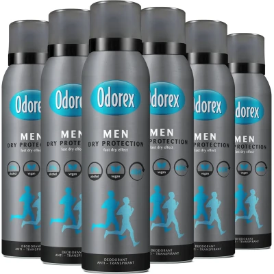 Afbeelding van 6x Odorex For Men Dry Protection Deodorant Spray 150 ml