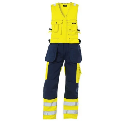 Image de Combinaison sans manche haute visibilité jaune/marine épaules réglable