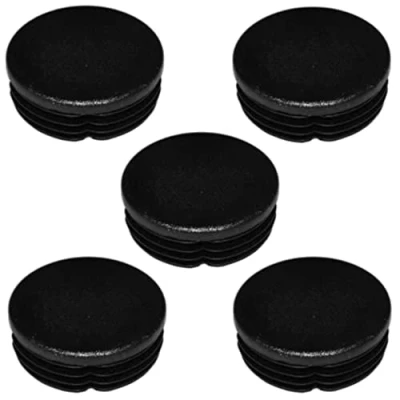 Afbeelding van cyclingcolors 5 x opzetstuk voor buizen, rond, zwart, kunststof, afdekking, gat stoel, tafel, meubels, gereedschap (Ø60 mm)