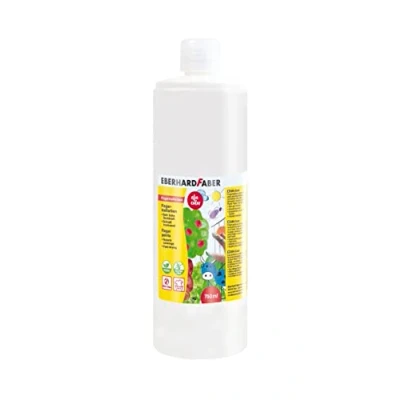 Afbeelding van Eberhard Faber 578901 EFA Color vingerverf in de fles, kleur wit, inhoud 750 ml, sneldrogend en wasbaar, om te mengen voor creatief plezier