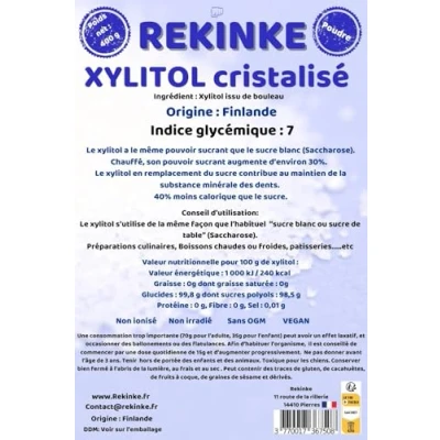 Afbeelding van Xylitol, 400 g, caloriearme natuurlijke zoetstof uit berkenschors. Oorsprong Finland. Glycemische index 7 REKINKE