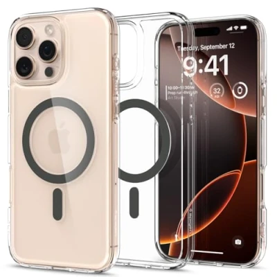 Afbeelding van Spigen Ultra Hybrid MagFit Hoesje Geschikt voor Apple iPhone 16 Pro Max Compatibel met MagSafe Back Cover Graphite