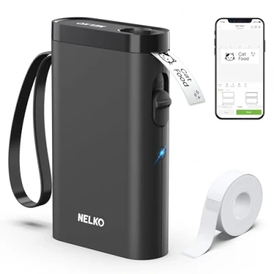 Afbeelding van Nelko Etiketteermachine met lint, P21 Bluetooth labelprinter, draadloos, geïntegreerde cutter, draadloze mini etiketten, meerdere modellen voor het organiseren van kantooropslag