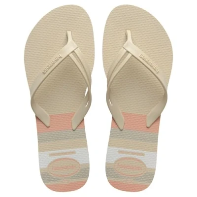 Afbeelding van Havaianas Elegance Print teenslippers voor dames, Beige