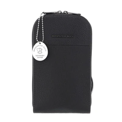 Afbeelding van MANDARINA DUCK Leren Schoudertas mobiele telefoon Mellow Leather Phone Crossbody Bag Stormy Weather Donkergrijs