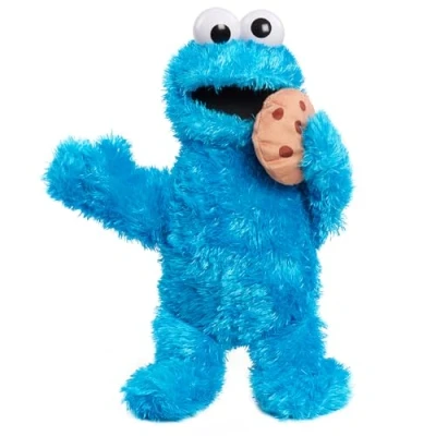 Image de Just Play Sesame Street Nom Peluche Monstre Miettes 34 cm avec effets sonores et mouvements Bleu Doudou interactif pour enfants à partir de 18 mois