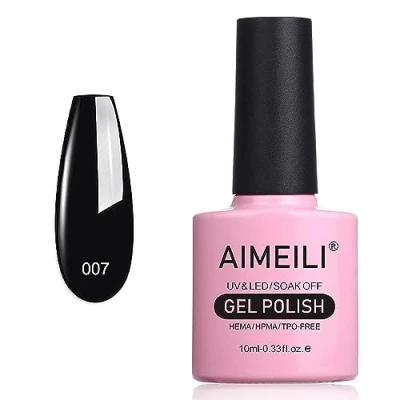 Image de AIMEILI Vernis Semi Permanent Noir Soak Off UV LED à Ongles Gel Polish Blackpool (007) 10ml