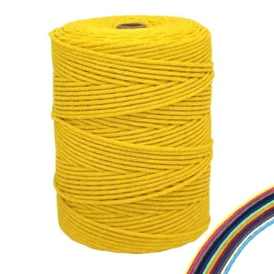 Afbeelding van FORBELL macramégaren, 3 mm x 300 m, katoenen garen, voor knutselen, citroengeel
