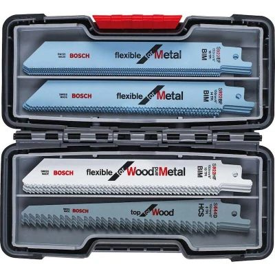 Image de BOSCH 2607010902 Jeu de lames scies alternatives Bois et Métal en ToughBox 20 pièces