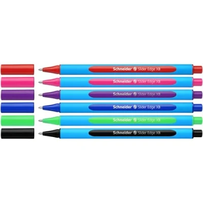 Afbeelding van Schneider Balpen Slider Edge Xb, Etui Van 6 Stuks In Geassorteerde Kleuren