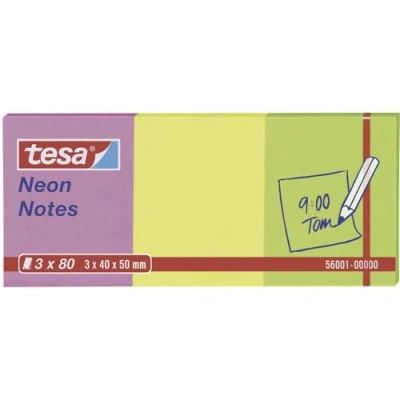 Afbeelding van tesa Plaknotitie 56001 00 40 mm x 50 Pink, Geel, Groen 240 vellen