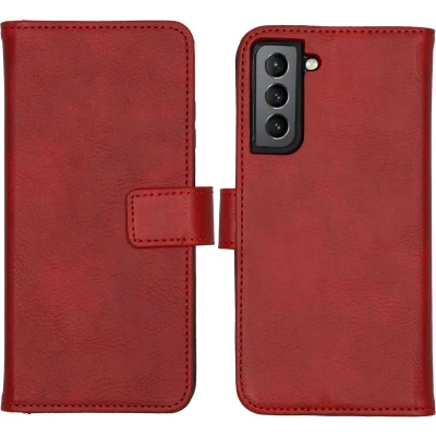 Afbeelding van iMoshion Hoesje Geschikt voor Samsung Galaxy S21 FE Met Pasjeshouder Luxe Bookcase Rood