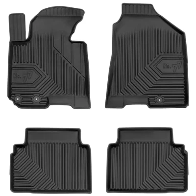 Afbeelding van M MOTOS Rubberen vloermat voor Hyundai ix35 I 2009 2015, verbeter je reiscomfort met de zwarte antislipmat auto nr. 77, automat alle weersomstandigheden, bescherming tegen vuil.