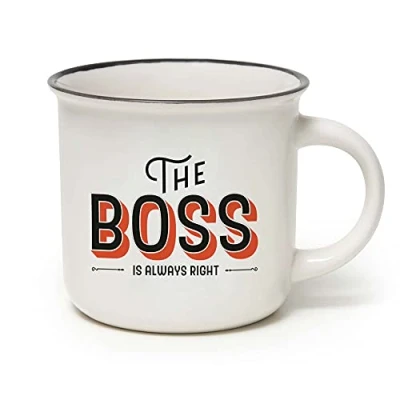 Afbeelding van Legami Cup Puccino The Boss Mok, porselein Bone China, 350 ml, meerkleurig