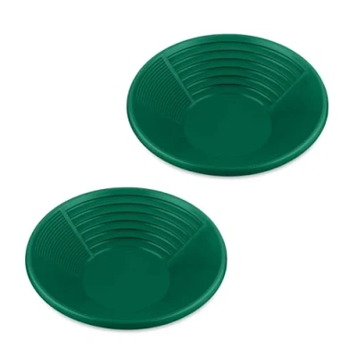 Afbeelding van Relaxdays goudpan set van 2 8 x 38 cm goud zoeken kunststof groen