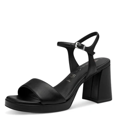 Afbeelding van Tamaris Sandalen met hoge hak, Dames, Maat: 40, Black uni Kunststof