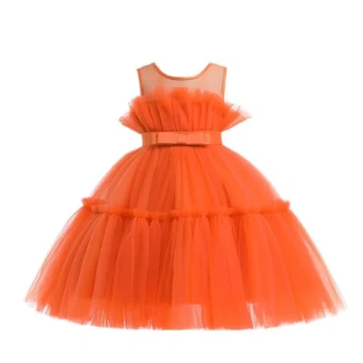 Afbeelding van Lito Angels Bruidsmeisjesjurk, ceremonie, bruiloft, voor baby&#039;s, kinderen, meisjes, zwart/lichtgroen, Oranje