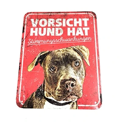Afbeelding van D&amp;d Home Waakbord Hond Waarschuwingsbord Stafford De 25x20x0,3cm Rood 1st