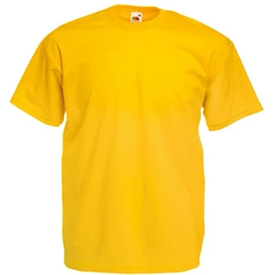 Afbeelding van Fruit of the Loom Heren Baseball Classic T shirt met korte mouwen, Kleur: wit, 3XS, Gele Zonnebloem, XXL