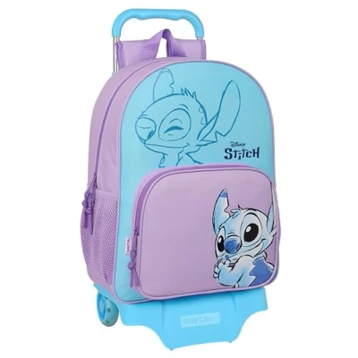 Afbeelding van Schoolrugzak met Wielen Stitch Sweet Blauw Lila 33 x 42 14 cm