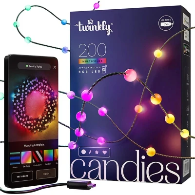 Afbeelding van Twinkly Candies Lichtsnoer Pearl RGB Verlichtingsdecoratie 200 LED’s 6 meter Transparant