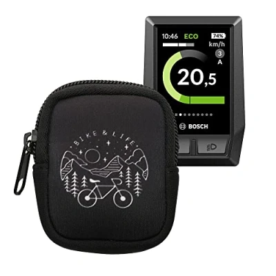 Afbeelding van kwmobile Tasje geschikt voor Bosch Kiox / 300 Fiets GPS hoes Bike Life Wit Zwart