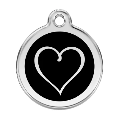 Afbeelding van Tribal Heart Black roestvrijstalen hondenpenning large/groot dia. 3,8 cm RedDingo