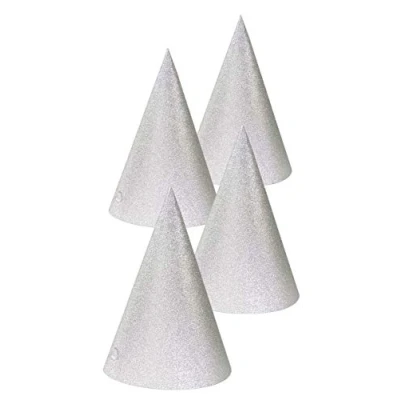 Afbeelding van Folat 65783 Feesthoeden met pailletten, zilverkleurig, 16 cm, uniseks volwassenen