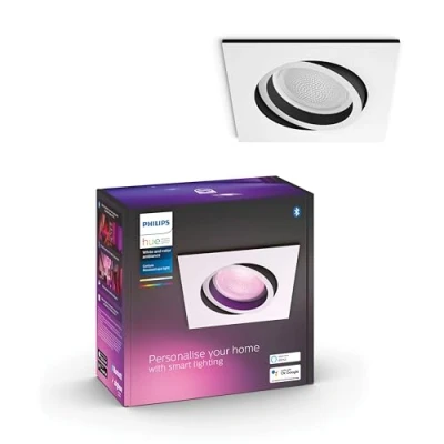 Afbeelding van Philips Hue Centura inbouwspot wit en gekleurd 1 pack vierkant GU10