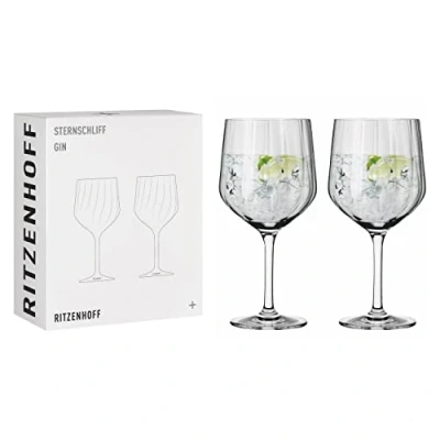 Afbeelding van Gin glas 700 ml serie sterslijping nr. 2 stuks met reliëflijn Made in Germany