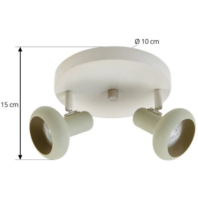 Afbeelding van Lindby buitenspot 2lichts IJzer H: 15 cm GU10 beige, lichtgroen
