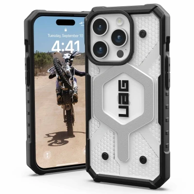 Afbeelding van Urban Armor Gear Pathfinder MagSafe Backcover Apple iPhone 15 Pro Ice, Transparant compatible