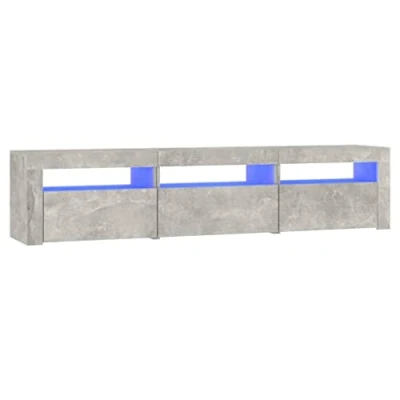 Image de vidaXL Meuble TV avec lumières LED Gris béton 180x35x40 cm3152757