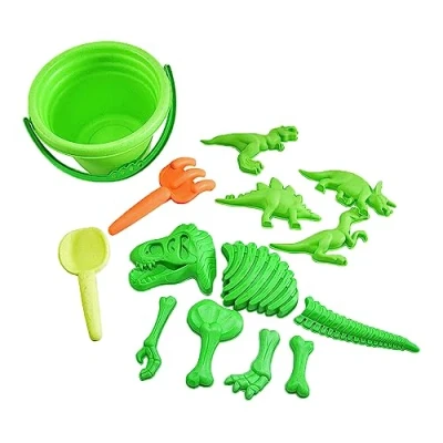 Afbeelding van Kögler 90535 Set dinosaurus zandvormen, gemaakt van biologisch kunststof, verschillende evenals schep, hark en emmer