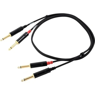 Afbeelding van Cordial dubbel jackkabel 0,9m Rean stekker CFU 0.9 PP Audiokabel