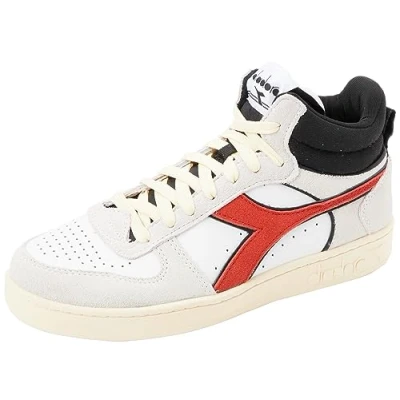 Afbeelding van Diadora Magic Basket DEMI CUT Unisex Sneakers hoog white/red, Maat: 44, White/red Leer en textiel