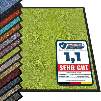 Afbeelding van etm® Schoonloopmat Voetmat in vele maten Deurmat voetveger voor binnen en buiten (lichtgroen, 40x60 cm)
