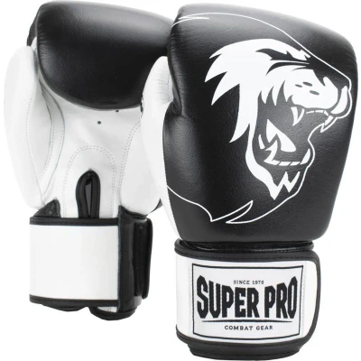Afbeelding van Super Pro Combat Gear Undisputed Bokszakhandschoenen Leder Zwart/Wit Large