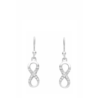 Afbeelding van amor Infinity Unendlichkeitszeichen Oorbellen, Dames, Maat: One Size, Silber
