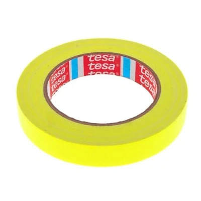 Afbeelding van Tesa 4671 Gaffer canvastape, gekleurd PE gecoat, dik, binnen en buiten, zeer klevend, voor kunst optredens, bewegwijzering, 19 mm x 25 m (neongeel)