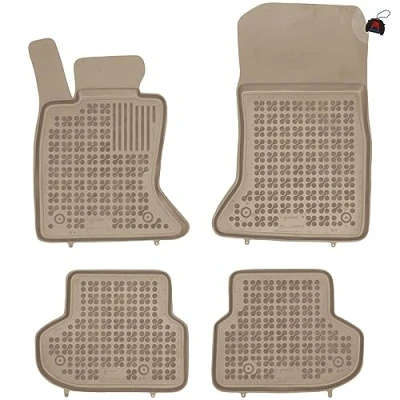 Afbeelding van M MOTOS Automatten, rubber, beige, voor BMW Serie 5 (F11) van 2013 2017, antislip vloermatten meer reiscomfort, alle weersomstandigheden, bescherming tegen vuil